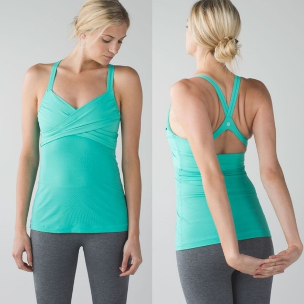 Lululemon wrap it up tank in Bali breeze color